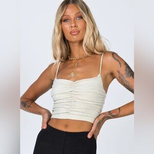 Princess Polly Gigi glitter crop top in champagne. US Size 4
